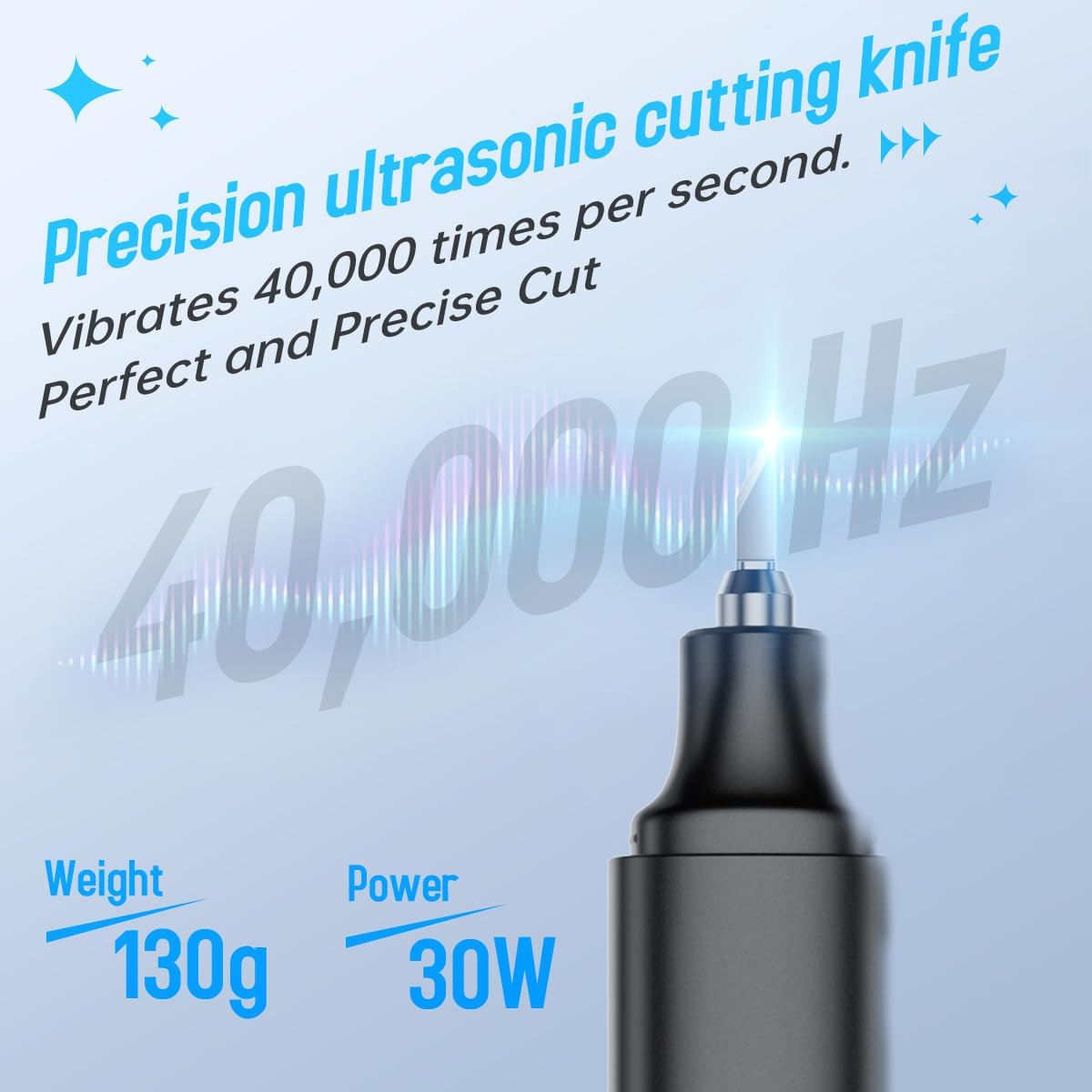 Portable Ultrasonic Cutter | 30W 40kHz Ultrasonic Vibration | 2-in-1 Powerful Ultrasonic Cutter & Polisher supports precise cutting, grinding, and polishing for 3D Printed Models, PVC, Leather, Wood & More