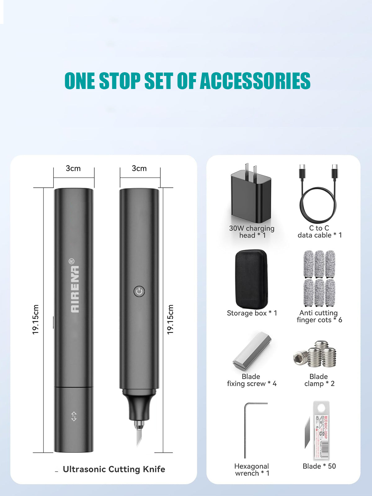 Portable Ultrasonic Cutter | 30W 40kHz Ultrasonic Vibration | 2-in-1 Powerful Ultrasonic Cutter & Polisher supports precise cutting, grinding, and polishing for 3D Printed Models, PVC, Leather, Wood & More