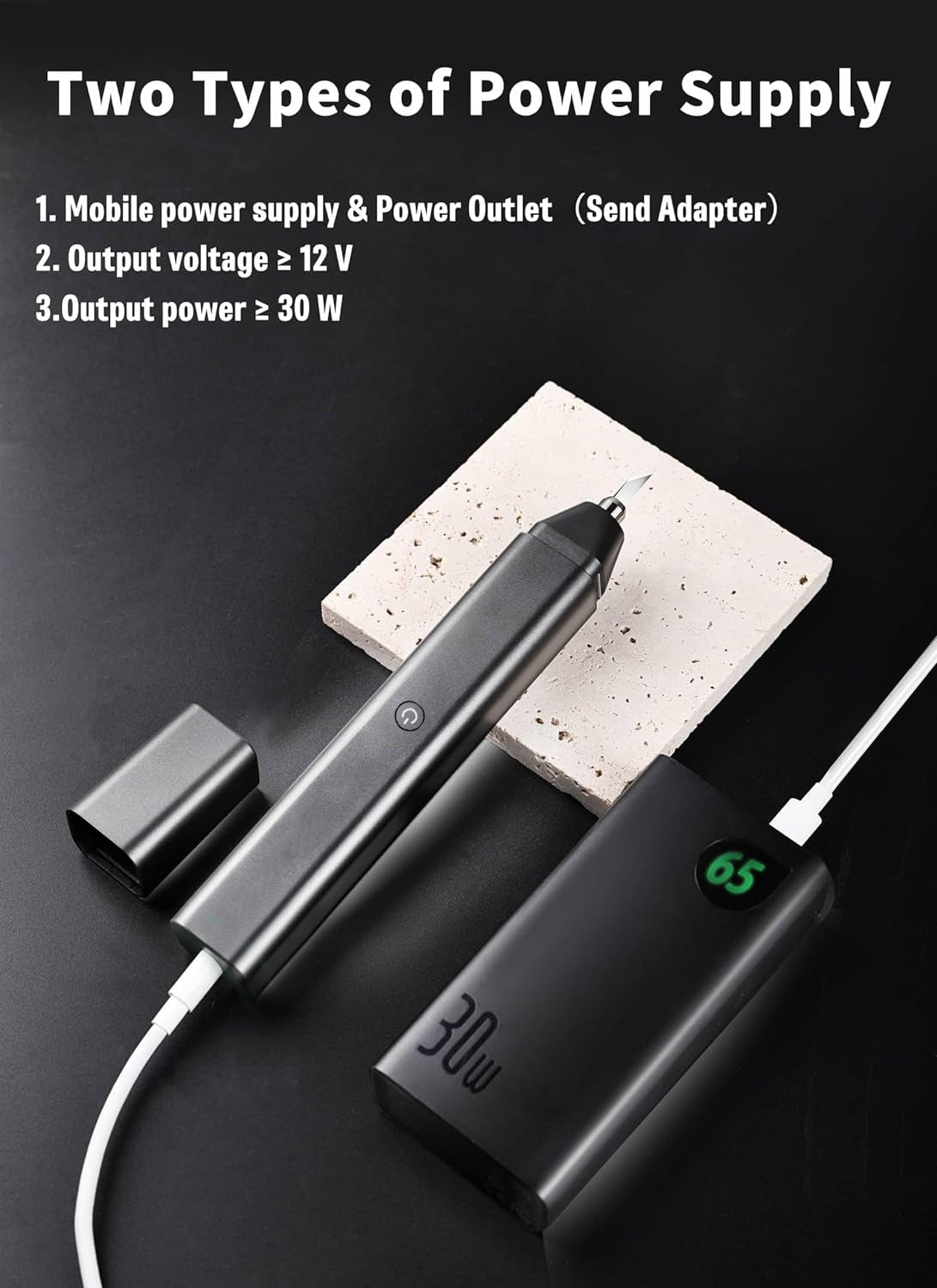 Portable Ultrasonic Cutter | 30W 40kHz Ultrasonic Vibration | 2-in-1 Powerful Ultrasonic Cutter & Polisher supports precise cutting, grinding, and polishing for 3D Printed Models, PVC, Leather, Wood & More