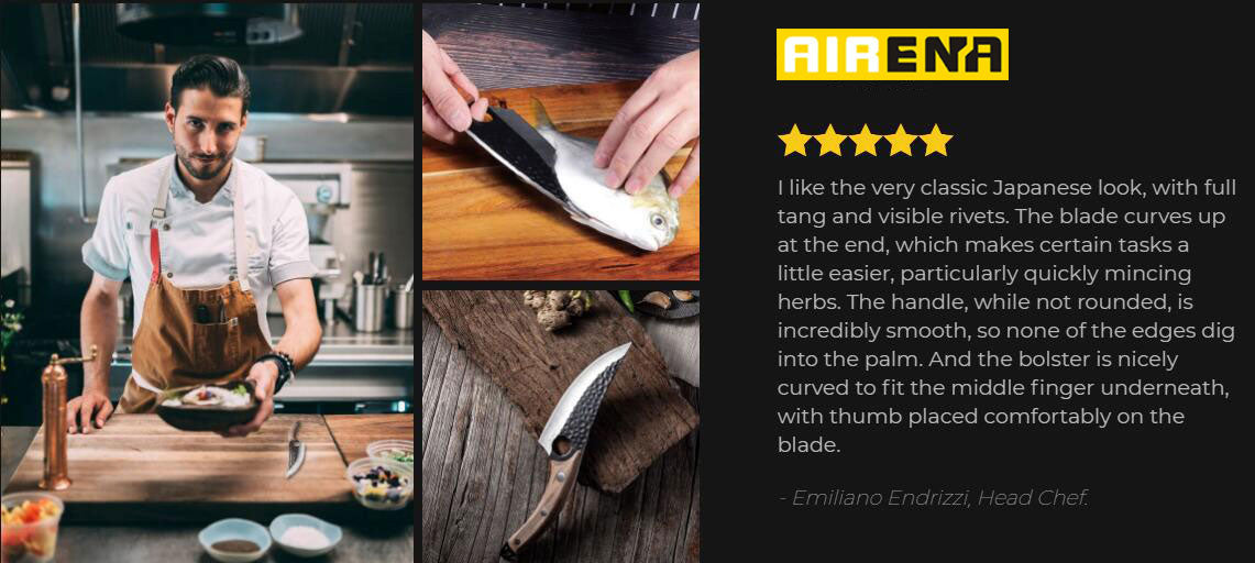 Hand-Forged Butcher Knife -Meat Cleaver - 6" Professional Kitchen Knife, Fishing Filet & Bait Knives Outdoor Survival Knife Multi-purpose Kitchen Knives for BBQ, Camping, Tactical, Deboning