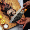 Chef Knife - Perfect Hand-forged Kitchen Knives, Japanese Viking Knife for Cooking, Chopping. Japanese Style Knives for Home, Camping, BBQ.  Balance & Control, 5.8 Inch