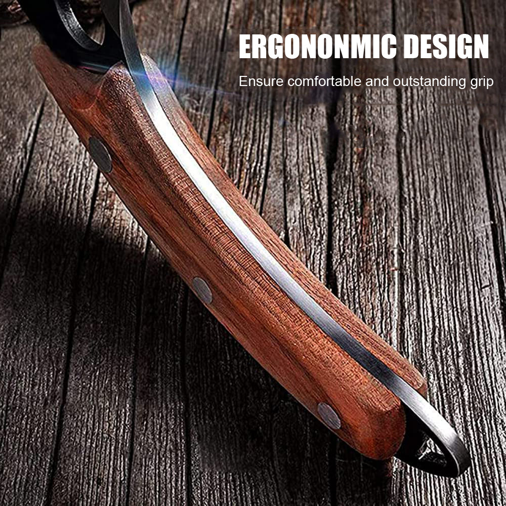 Chef Knife - Perfect Hand-forged Kitchen Knives, Japanese Viking Knife for Cooking, Chopping. Japanese Style Knives for Home, Camping, BBQ.  Balance & Control, 5.8 Inch