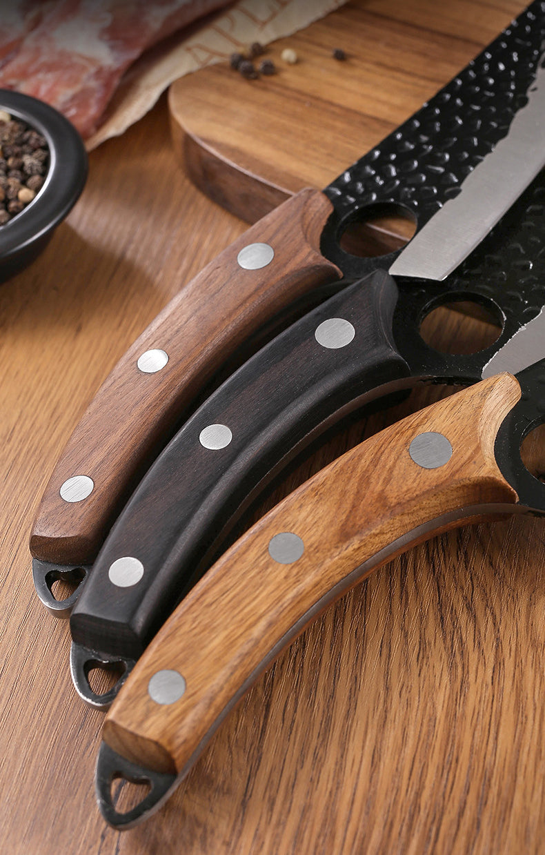 Hand-Forged Butcher Knife -Meat Cleaver - 6" Professional Kitchen Knife, Fishing Filet & Bait Knives Outdoor Survival Knife Multi-purpose Kitchen Knives for BBQ, Camping, Tactical, Deboning