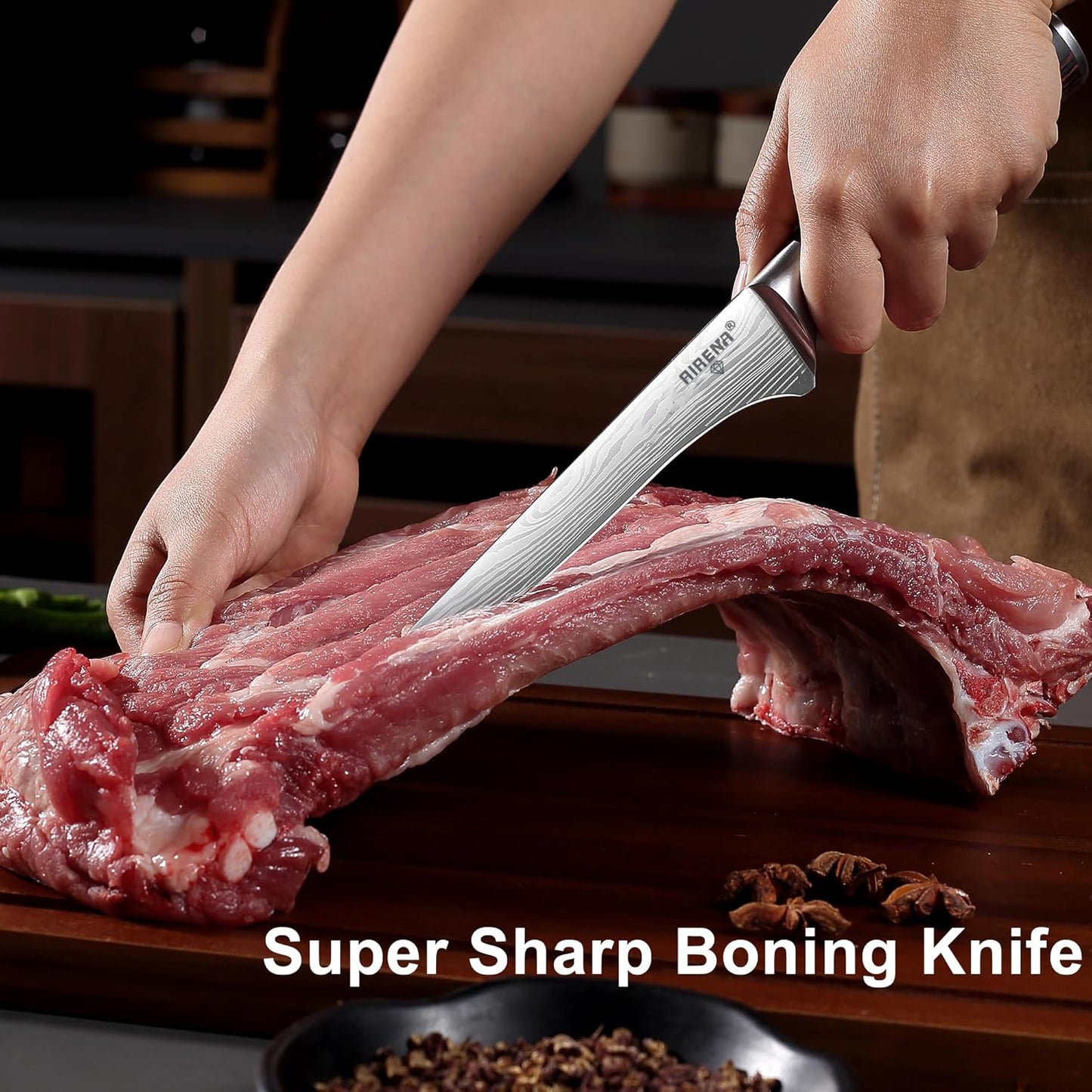 Boning Knife 6 Inch, Super Sharp Fillet Knife with High Carbon Stainless Steel Blade, Deboning Knives, Professional Boning Knives for Meat Poultry Chicken, Pakkawood Handle with Gift Box