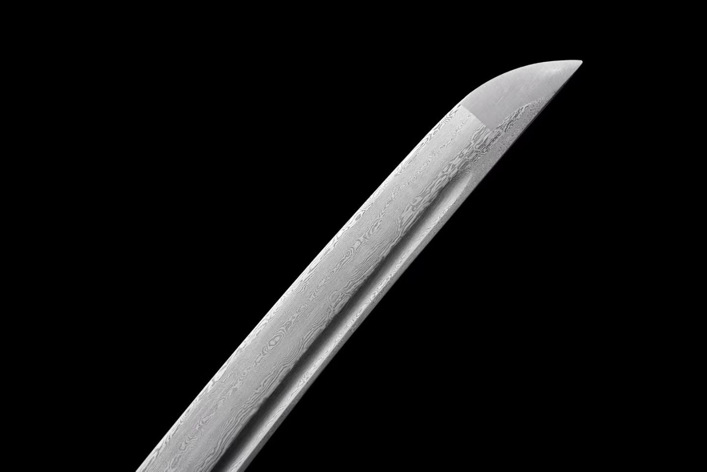 20" High Performance Carbon Steel Chinese Sword with Rosewood Scabbard - Pattern-Welded Steel "Azure Dragon Wakizashi" (Model No. 20250498)