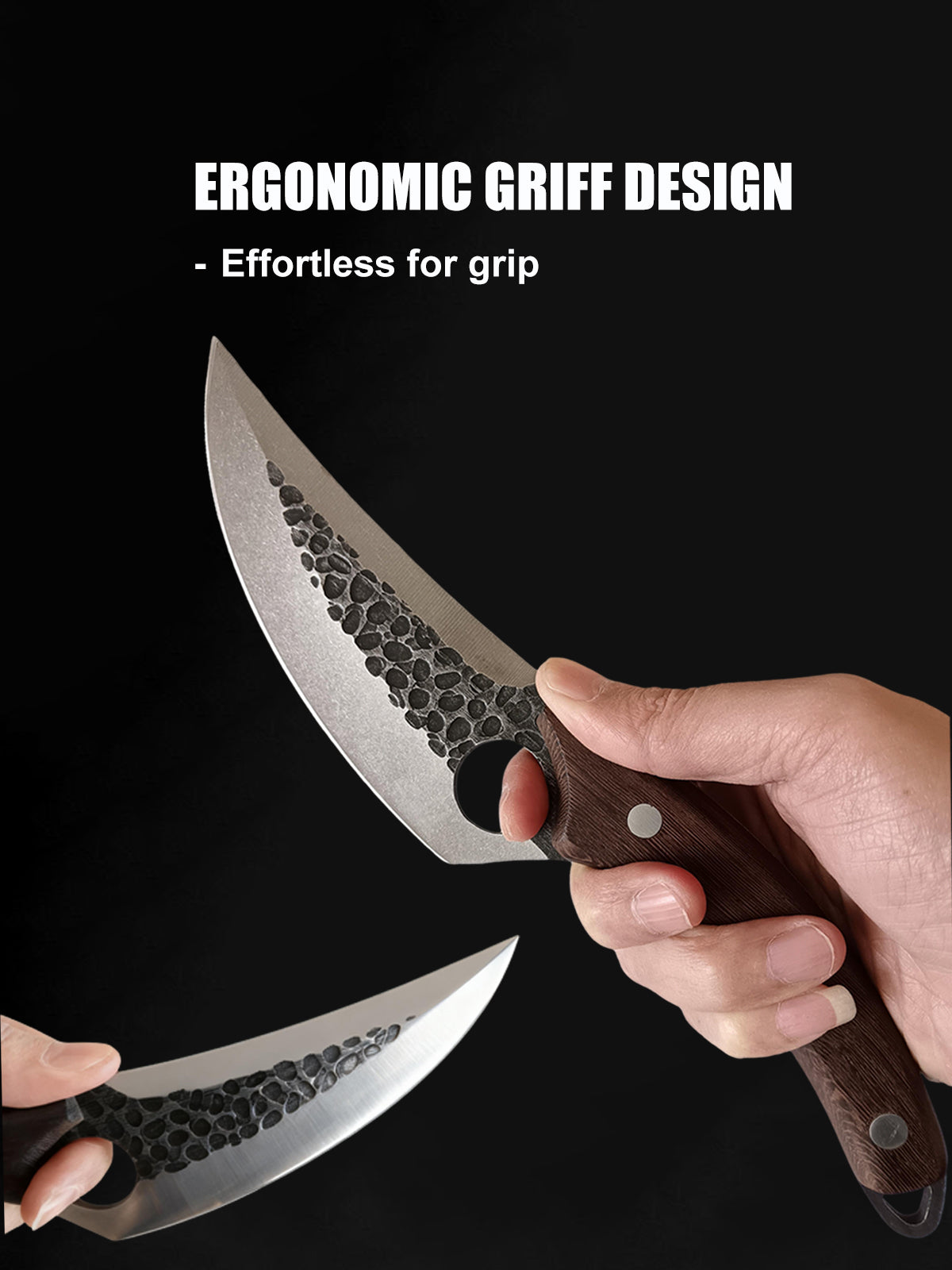 Japan Viking Knives with Sheath Hand Forged Butcher Knife for Meat Cutting Japanese Cooking Chef Knives Sharp Meat Cleaver for Outdoor Camping, BBQ