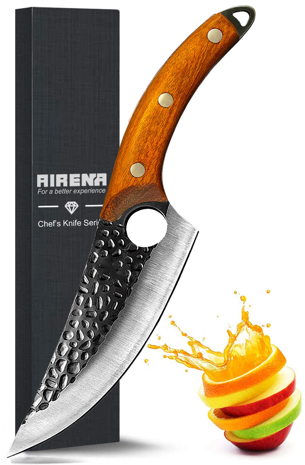 Hand-Forged Butcher Knife -Meat Cleaver - 6" Professional Kitchen Knife, Fishing Filet & Bait Knives Outdoor Survival Knife Multi-purpose Kitchen Knives for BBQ, Camping, Tactical, Deboning
