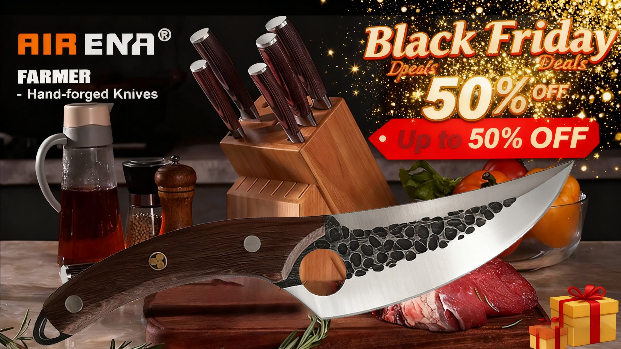 Japan Viking Knives with Sheath Hand Forged Butcher Knife for Meat Cutting Japanese Cooking Chef Knives Sharp Meat Cleaver for Outdoor Camping, BBQ