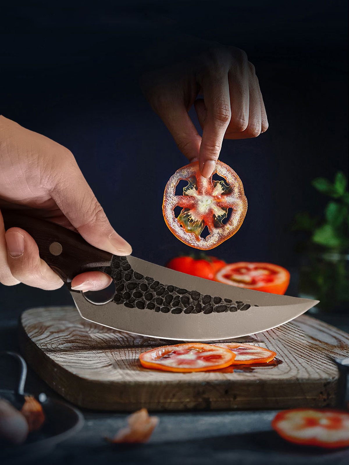 Japan Viking Knives with Sheath Hand Forged Butcher Knife for Meat Cutting Japanese Cooking Chef Knives Sharp Meat Cleaver for Outdoor Camping, BBQ