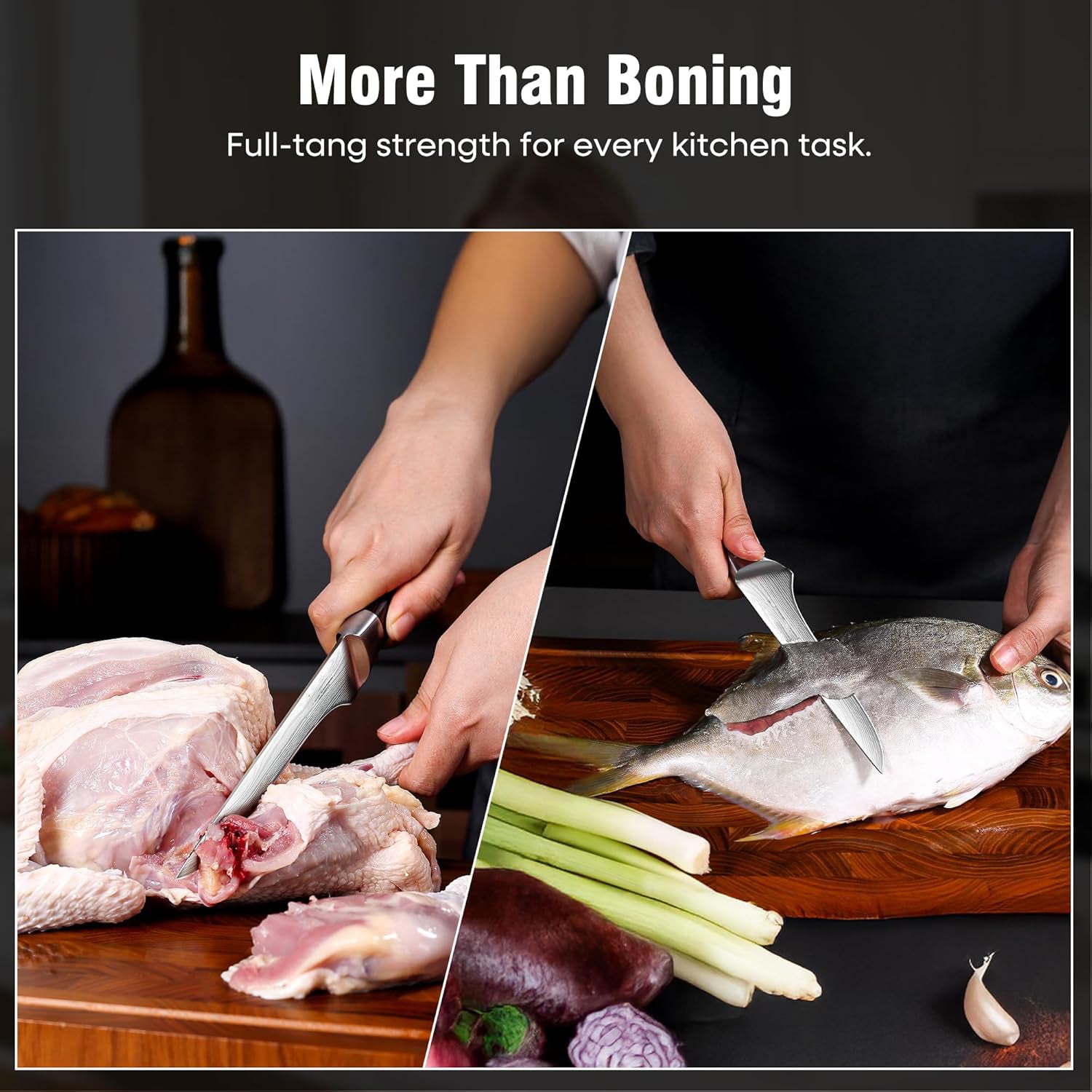 Boning Knife 6 Inch, Super Sharp Fillet Knife with High Carbon Stainless Steel Blade, Deboning Knives, Professional Boning Knives for Meat Poultry Chicken, Pakkawood Handle with Gift Box
