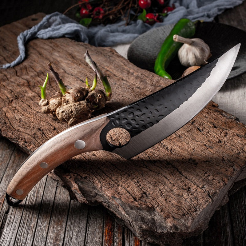 Hand-Forged Butcher Knife -Meat Cleaver - 6" Professional Kitchen Knife, Fishing Filet & Bait Knives Outdoor Survival Knife Multi-purpose Kitchen Knives for BBQ, Camping, Tactical, Deboning