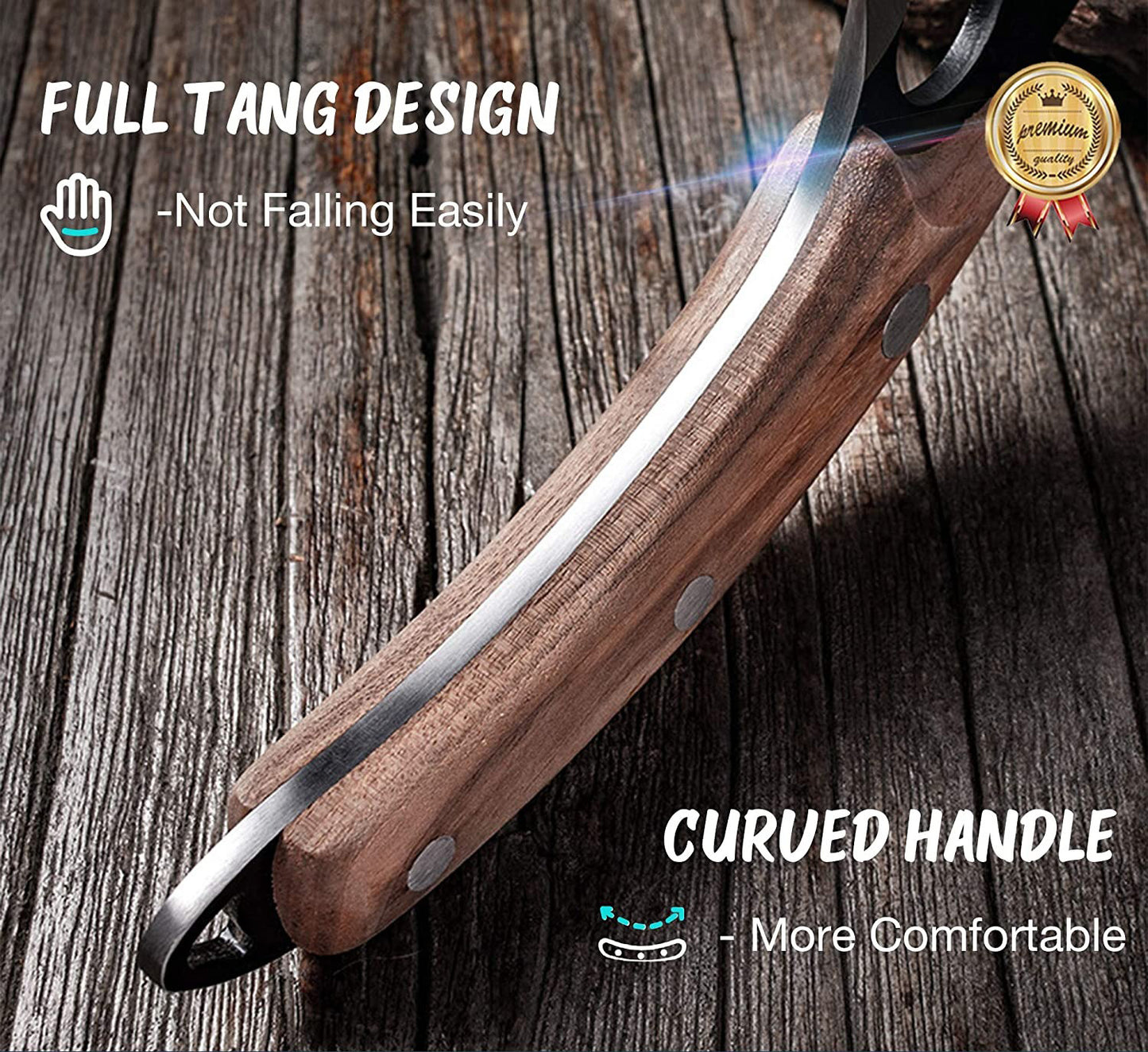 Hand-Forged Butcher Knife -Meat Cleaver - 6" Professional Kitchen Knife, Fishing Filet & Bait Knives Outdoor Survival Knife Multi-purpose Kitchen Knives for BBQ, Camping, Tactical, Deboning